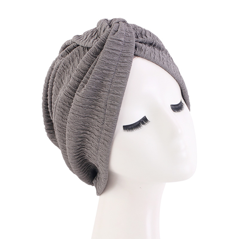 Bonnet de chimio élastique pour femmes, Turban à nœud torsadé, Hijab, couvre-chef, accessoires contre la perte de cheveux
