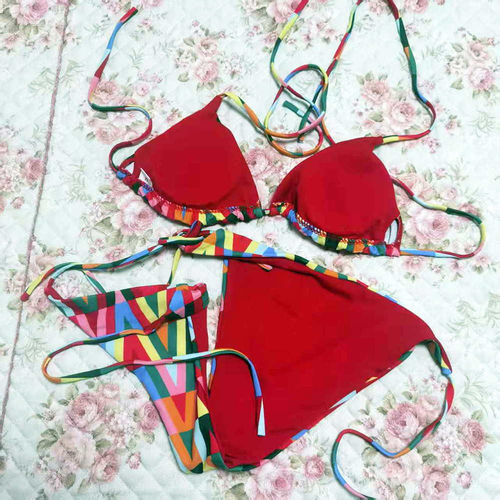 Maillot de bain d'été couleurs de mode luxe sans manches lettre maillots de bain Sexy Micro Bikini ensemble unisexe maillot de bain pantalon de plage