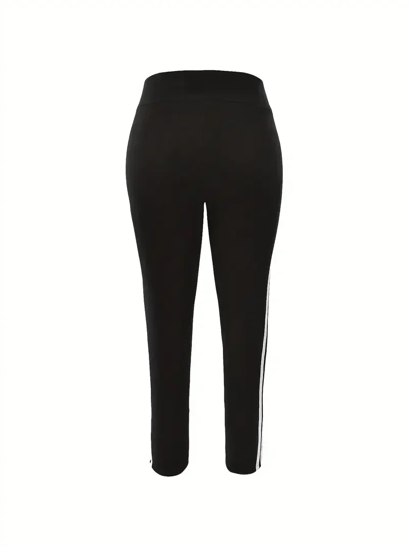 Femmes été grande taille classique rayé coton Leggings grande taille Sport décontracté gymnase Push Up Leggins Mujer évider pantalon mince