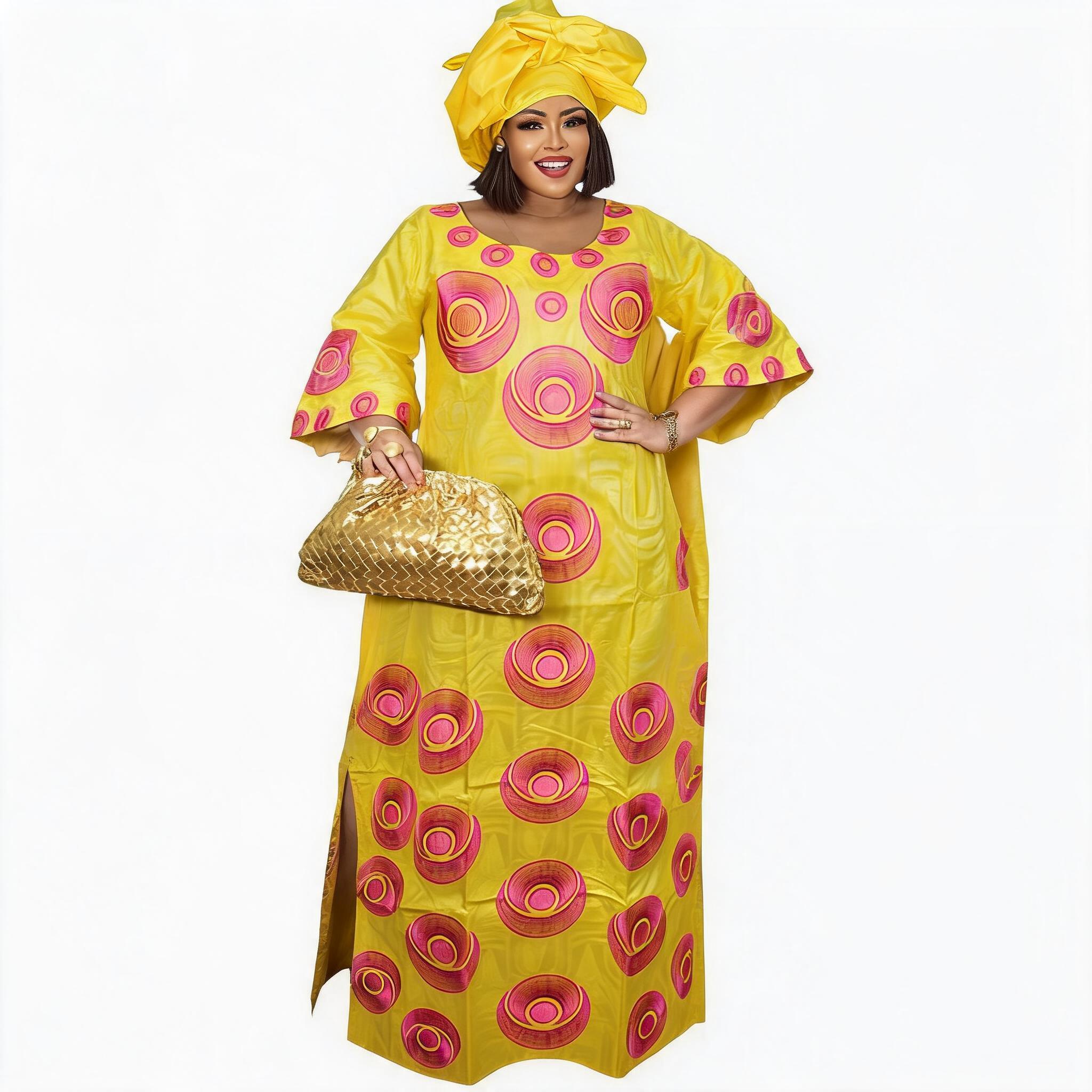 Robe africaine pour femmes, abaya brodée, grande taille, élégante, pour fêtes et cérémonies