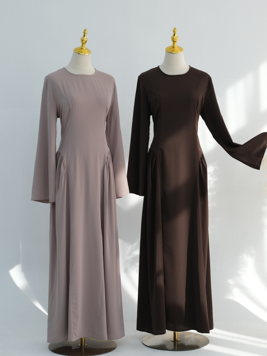 Robe Abaya Traditionnelle de Dubaï pour Femmes Musulmanes, Robe Longue Ajustée à Bretelles au Dos, Kaftan, Robe de Prière, Vêtements Islamiques pour Femme