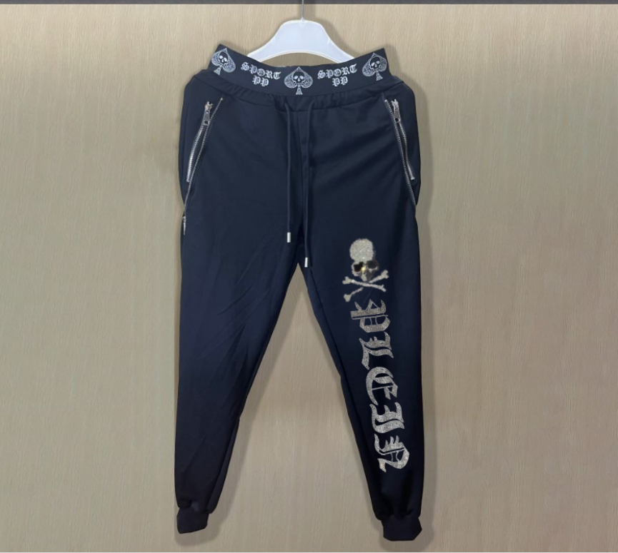 2025 nouveaux pantalons de survêtement pantalons de survêtement hommes coupe ajustée pantalons d'entraînement mâle multi-poches décontracté strass pantalon Design vêtements de sport