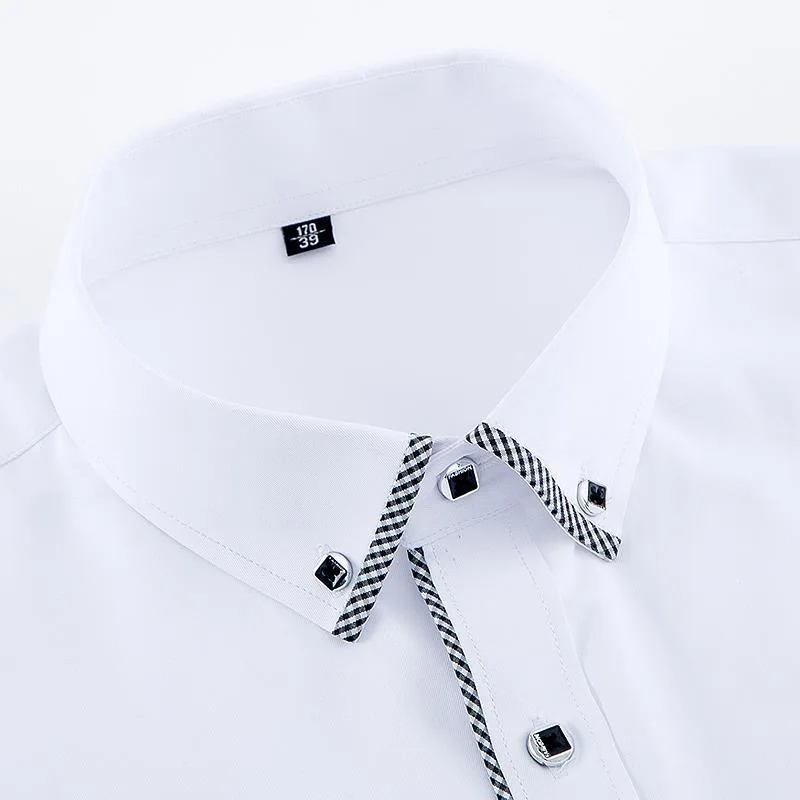 Chemise blanche à manches longues pour hommes, tenue de bureau et d'affaires, boutonnée, décontractée, mode coréenne, Slim Fit 5XL 6XL 7XL 8XL