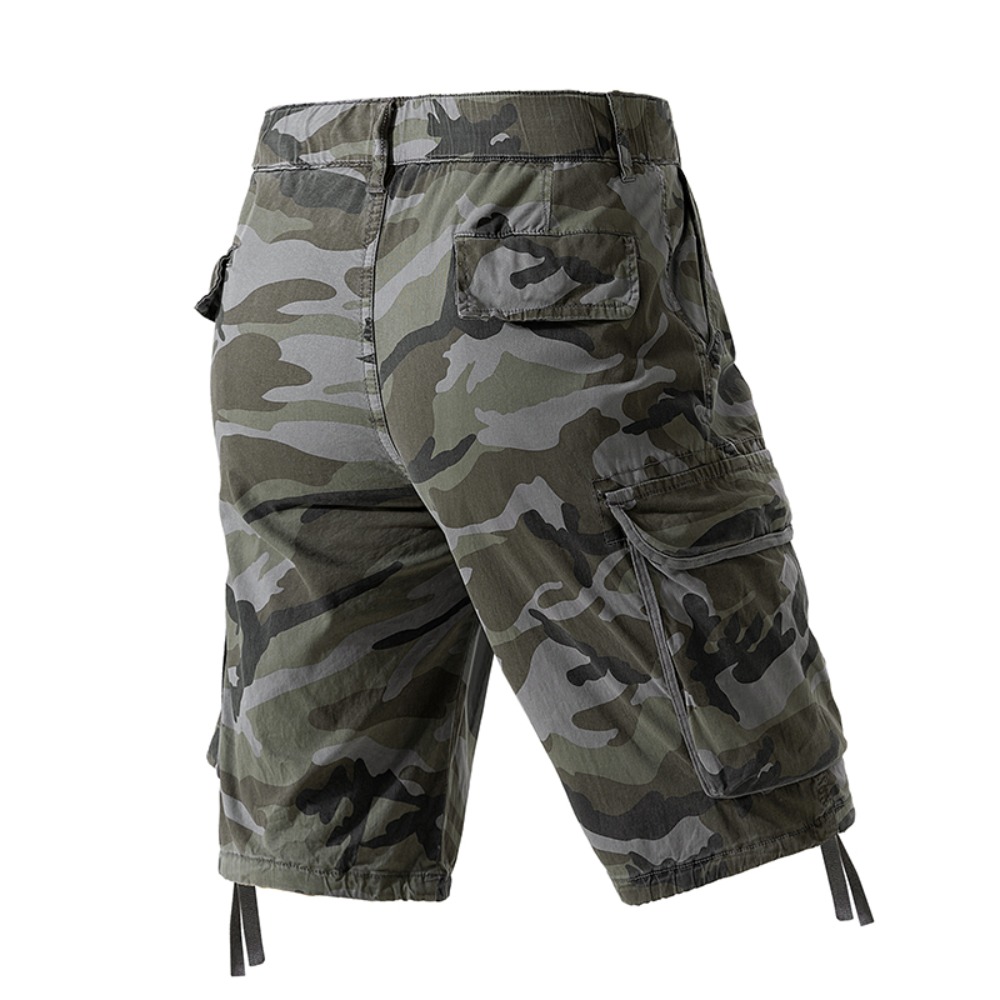 Shorts cargo camouflage pour homme, multi-poches, en coton, décontractés, pour l'extérieur, shorts d'été, demi-pantalons respirants