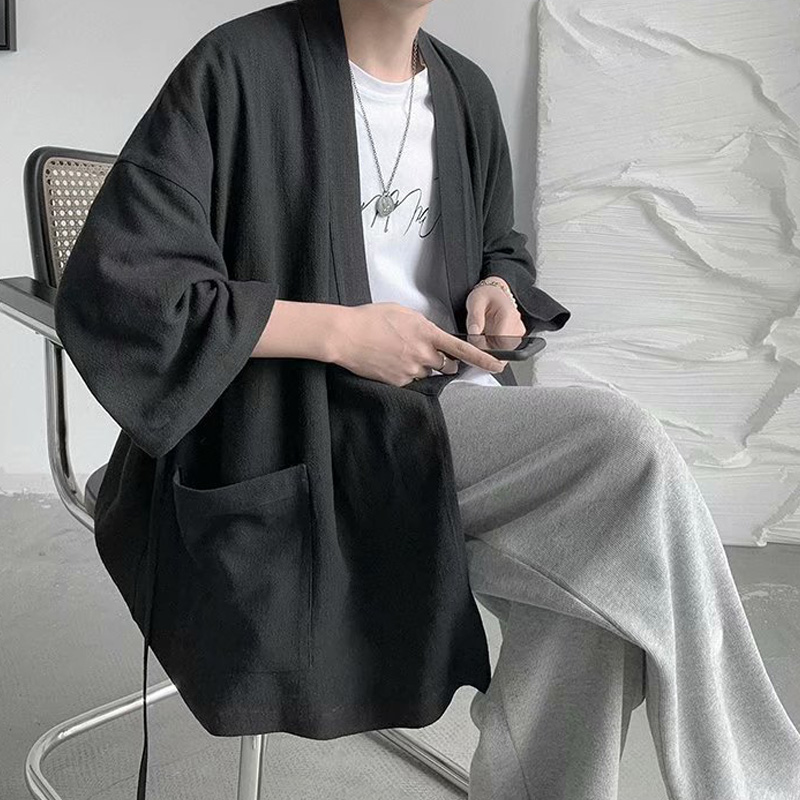Ins – manteau ample pour homme, Kimono, Baggy, surdimensionné, Cape de seigneur, vêtements d'extérieur, rétro, Cardigan, Streetwear