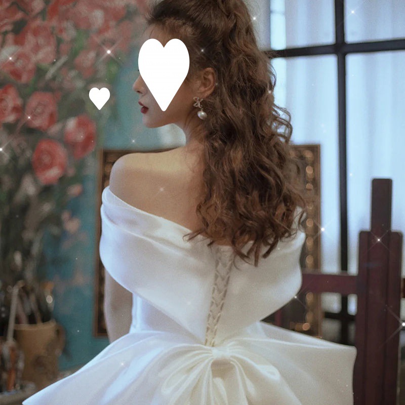 Robes de mariée princesse en satin vintage, robes de mariée à longue traîne, robe de Rhde mariage, robe de soirée, célébrité, hors de l'initiative