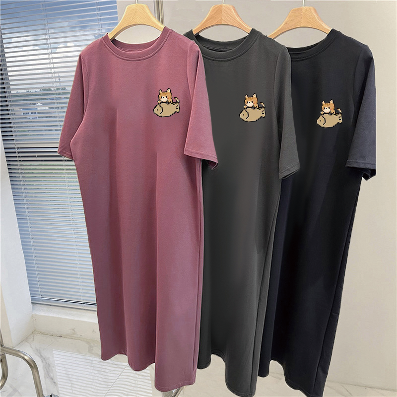 Robes décontractées, été ample grande taille nouvelles jupes T-shirt à manches courtes pour les femmes, jupes longues de Style de mode d'été