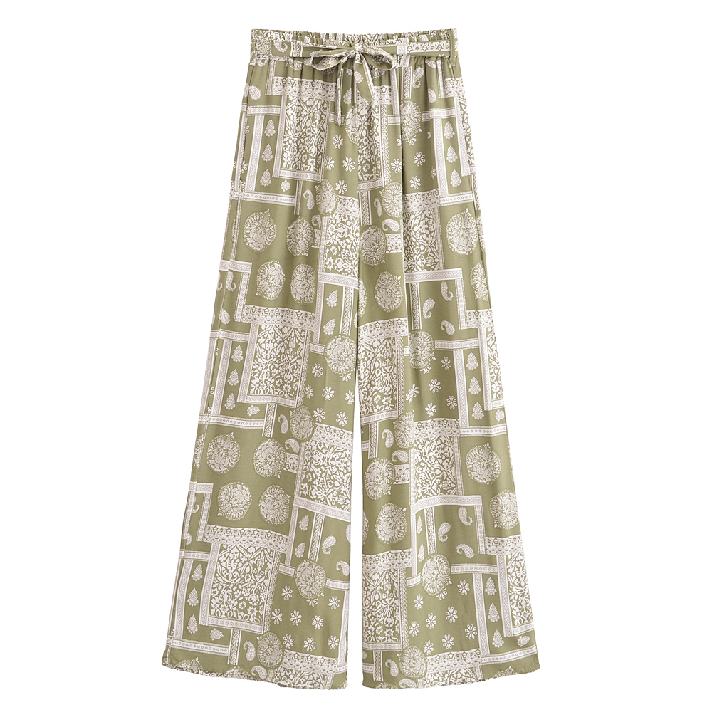Boho Queens – tenue marron à imprimé Floral pour femmes, Kimono, tenues bohème, pantalon à jambes larges, ensemble 2 pièces en rayonne, style Boho, maillot de bain
