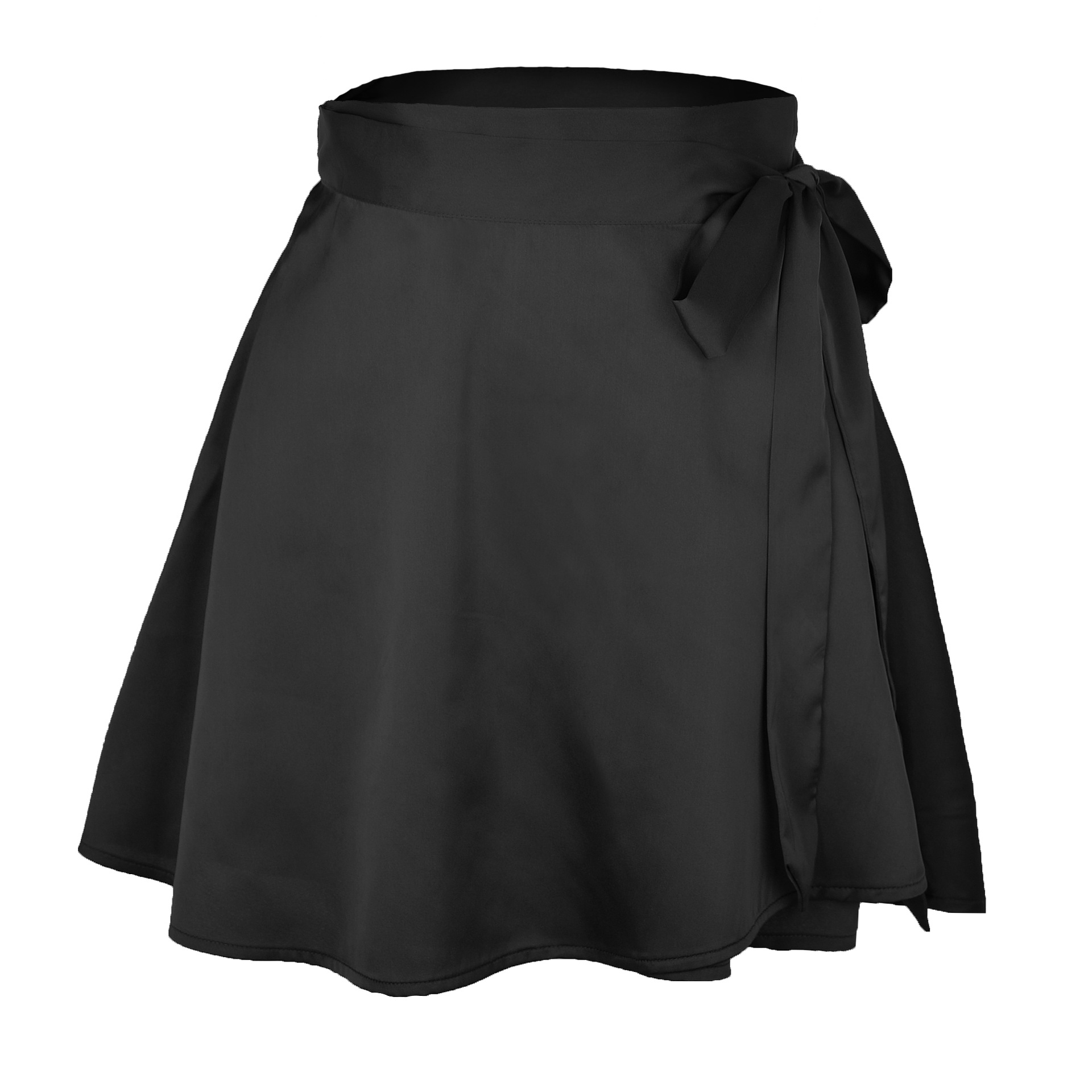 Jupe d'été en mousseline de soie pour femmes, avec ceinture, Surface en Satin, une pièce, couleur Pure, taille haute, mode, élégante, WSL4611, 2024