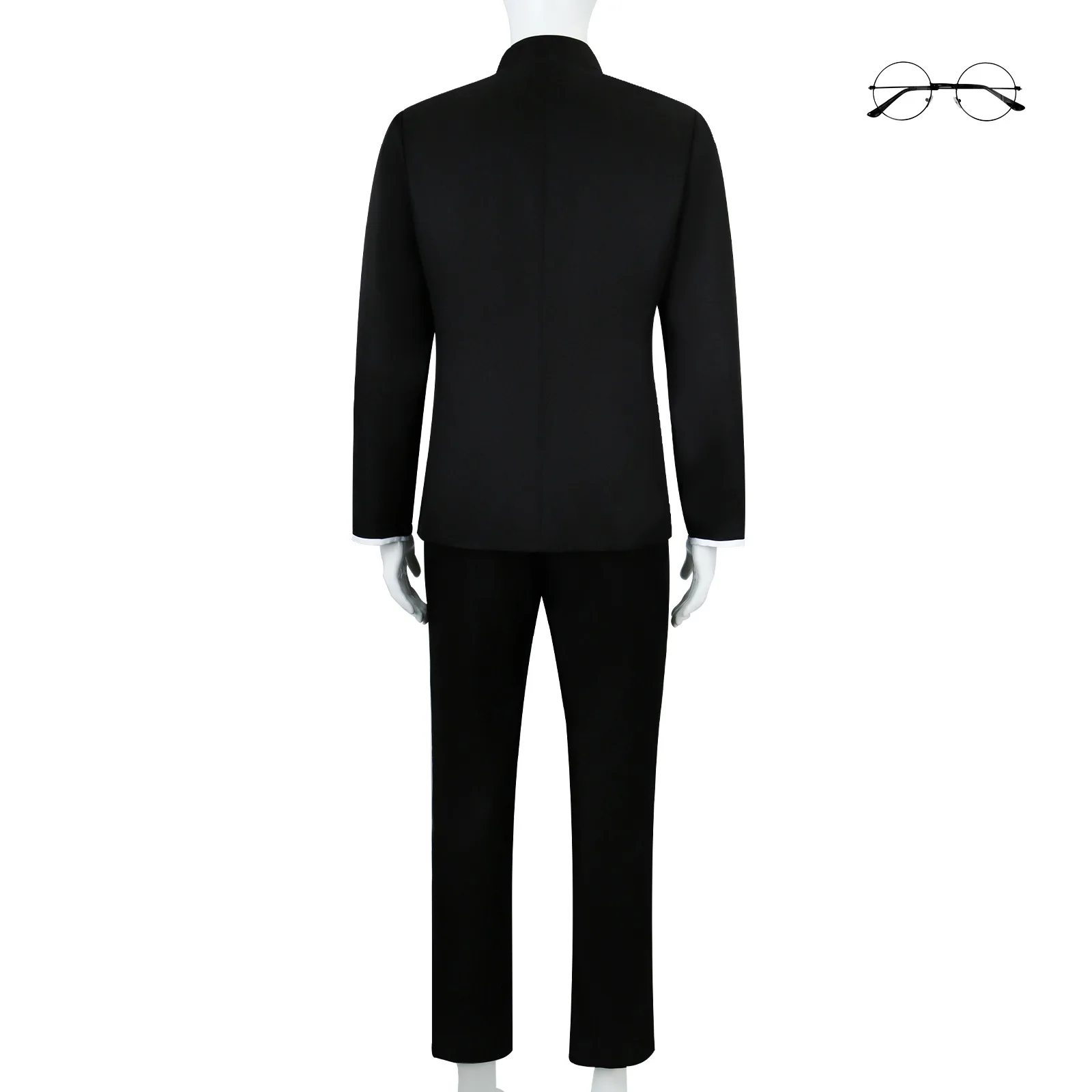 Costume de cosplay Anime Dandadan Ken Takakura, uniforme scolaire Okarun, veste noire Gakuran, tenue avec lunettes, costume unisexe pour Halloween