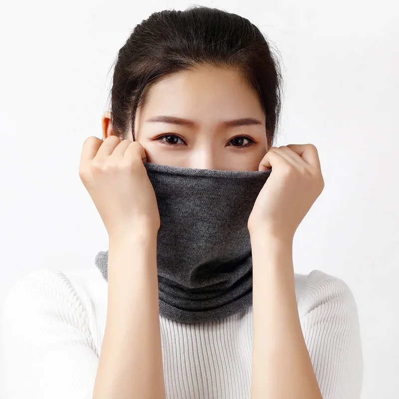 Femmes Tube écharpe laine cou anneau hommes cou plus chaud lapin cheveux capot cheminée écharpe lapin cachemire doux tricot accessoires unisexe