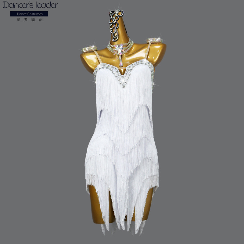Robe de danse latine à franges irrégulières pour femmes, optique, costume de scène, jupe personnalisée professionnelle, Cha Cha Tango, adulte