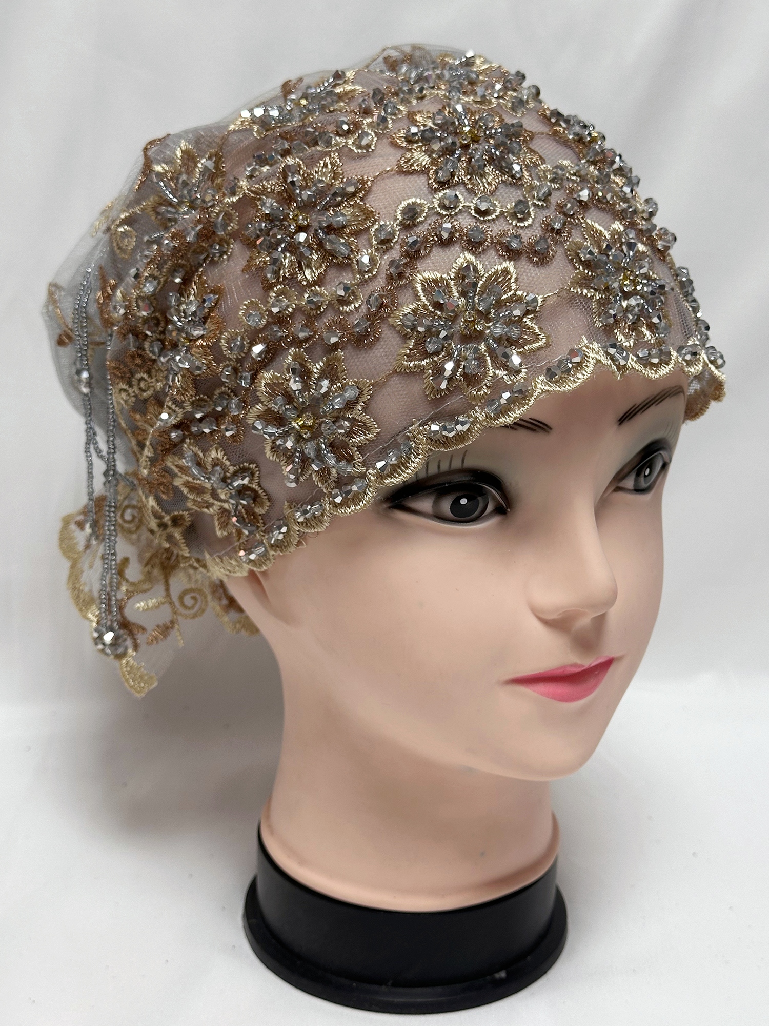 Casquette Turban en perles faites à la main pour femmes, foulard musulman en tissu de haute qualité, casquette de chimiothérapie, Bonnet africain, offre spéciale, 2025
