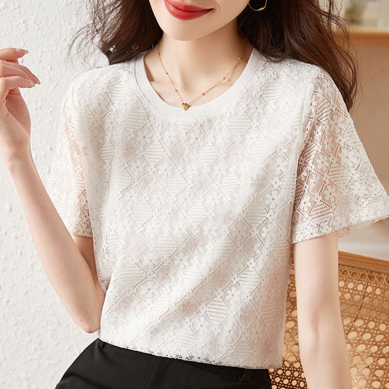 Chemise et chemisier en dentelle pour femmes, hauts simples, vêtements populaires coréens, bon marché, élégants, mode, offre Premium 2025