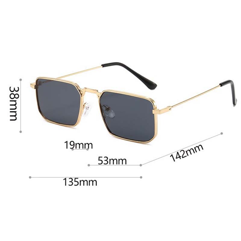 Lunettes de soleil rectangulaires tendance pour hommes et femmes, style vintage, pour la conduite, monture métallique de marque de luxe, Lentes De Sol Hombre