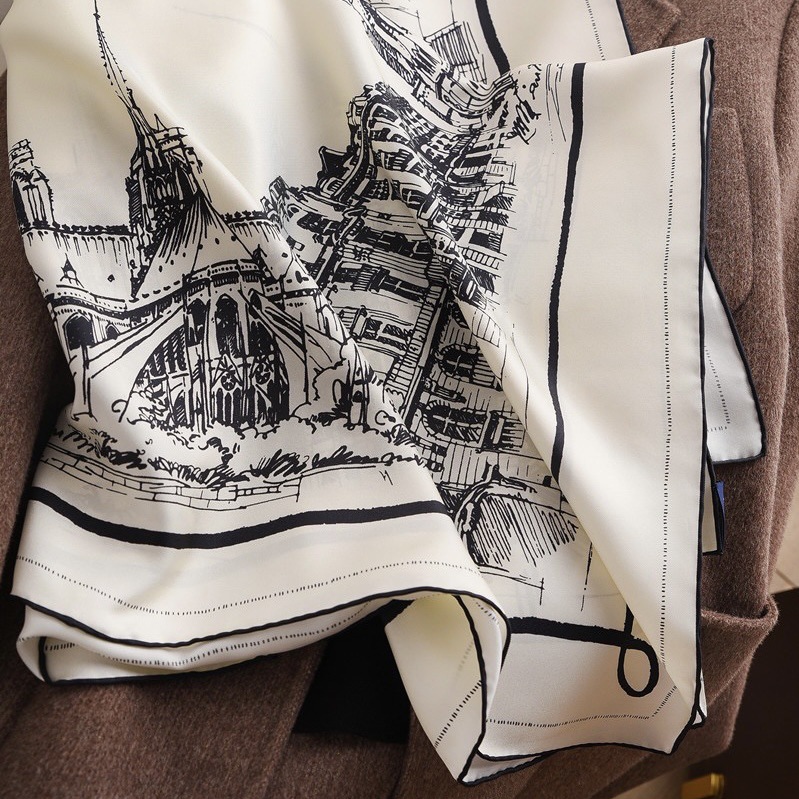 Foulard en soie sergé 90CM, Bandanas carrés, trousses de luxe de styliste, châles à roulettes, accessoires de tête, cheveux, cou, ceinture, décoration de noël