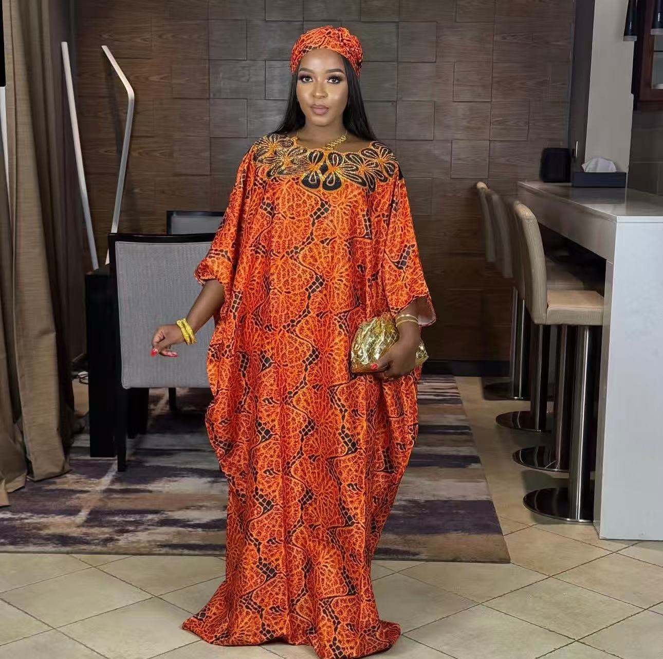 Nouveautés 2026 : Robe longue ample pour femme, imprimé Ankara, style africain