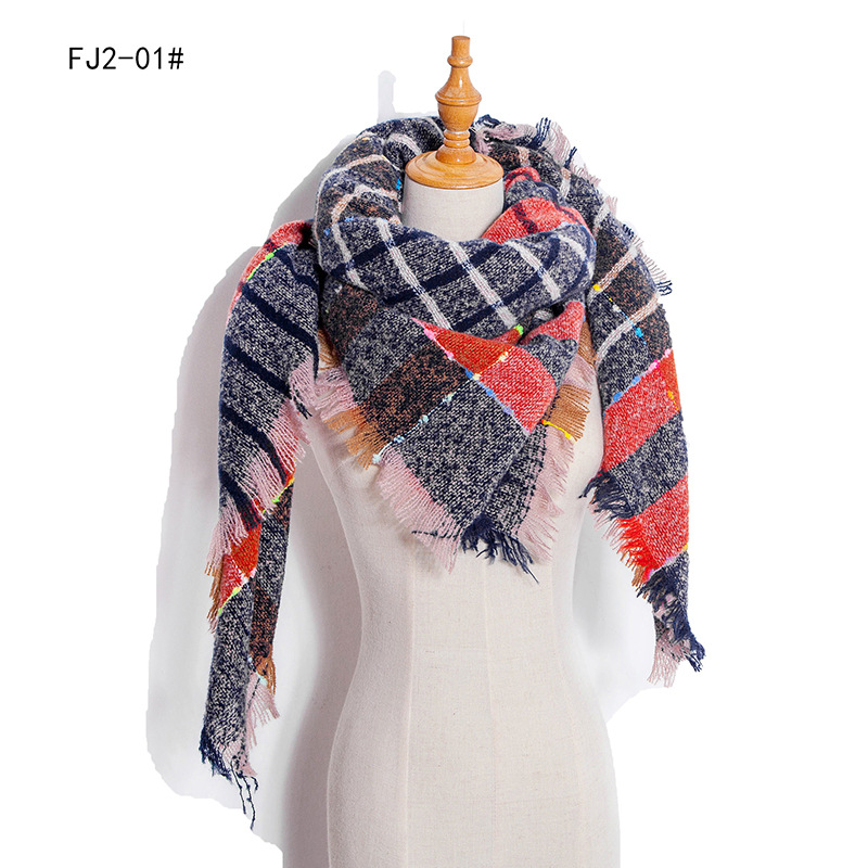 Femmes hiver écharpe Triangle tricoté écharpe décontracté dames Plaid Pashmina châle et enveloppement femme Foulard foulards Echarpe Bufanda