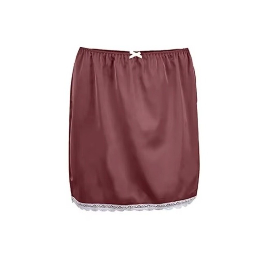 Mini-jupe blanche en satin sexy d'été, taille élastique ajustée, jupe mi-longue en dentelle, taille haute, jupe patchwork en dentelle douce