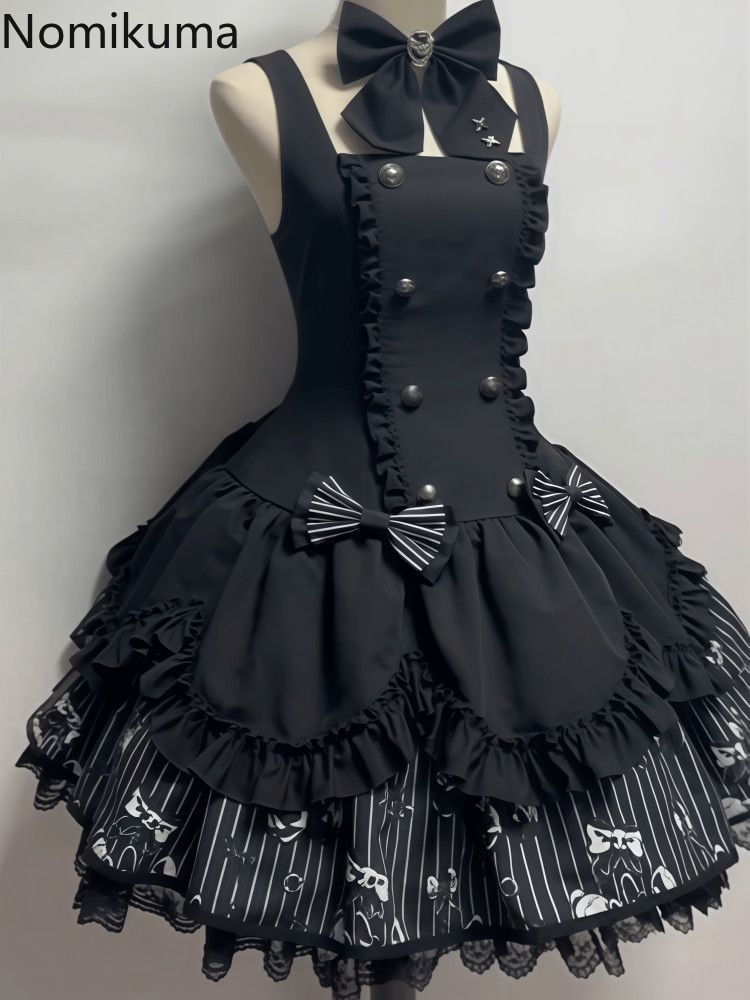 Vêtements pour femmes, ensembles 2 pièces d'été, chemisiers à volants rayés, robes sans manches à double boutonnage avec nœud, tunique, tenues gothiques vintage