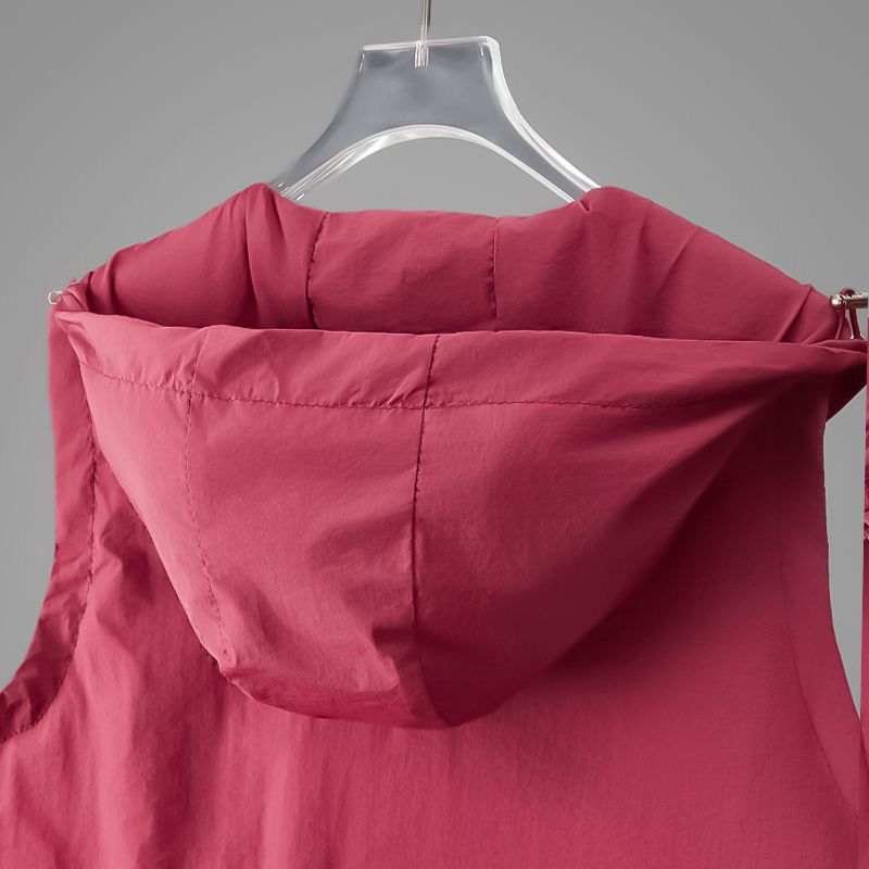 2025 été Protection solaire vêtements respirant gilet manteau femmes décontracté mince à capuche sans manches veste fermeture éclair gilet femme hauts