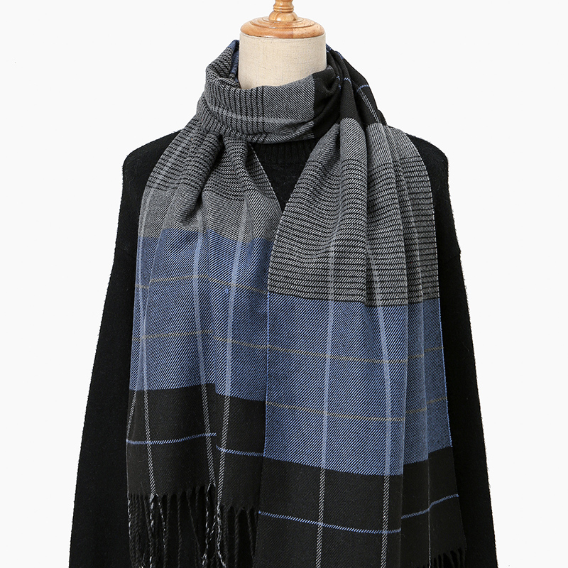 2024 nouveau classique rayure Plaid gland longues écharpes pour unisexe Mature chaud coupe-vent cou écharpe décontracté extérieur écharpe chaînes