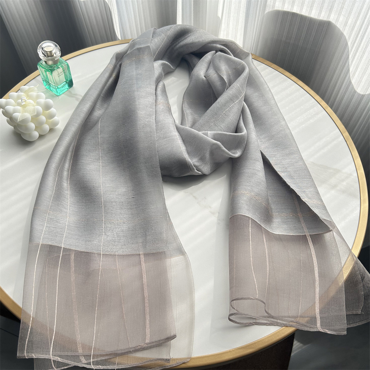 Foulard de Marque de Luxe pour Femme, Cadre à Carreaux, Écharpe Solide Élégante, Châle Long Rond, Protection Solaire, Nouveau Design