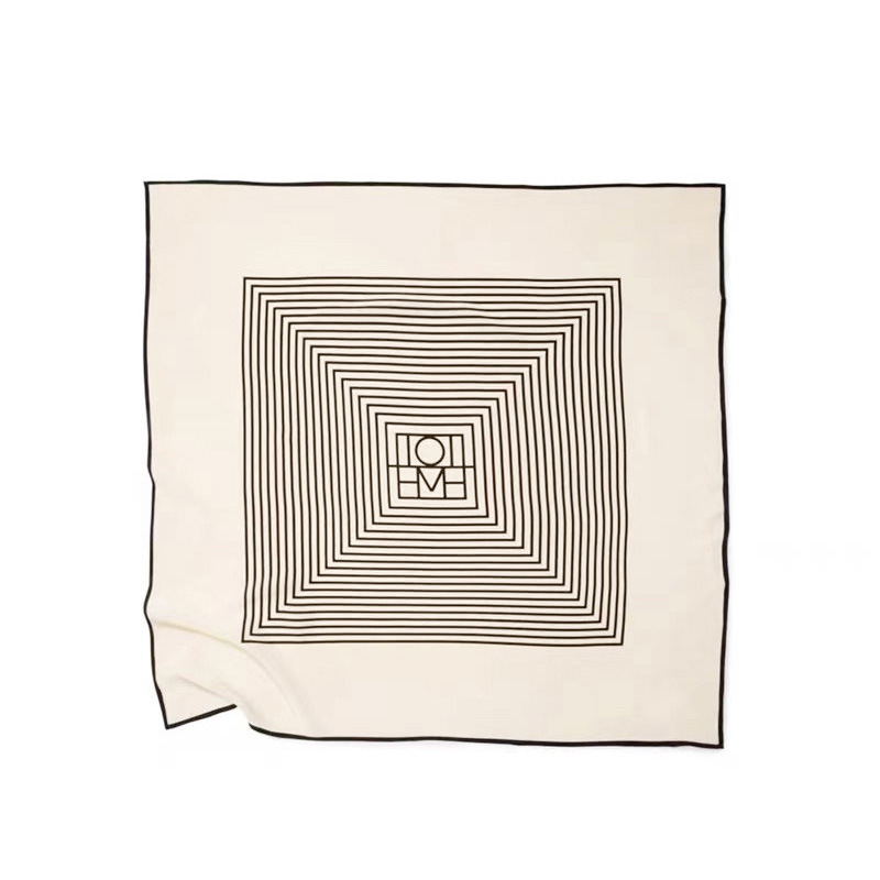 Écharpe en soie 100% à rayures géométriques noires et blanches pour femmes, foulard carré en satin de luxe, bandeau multifonctionnel, accessoires pour sac