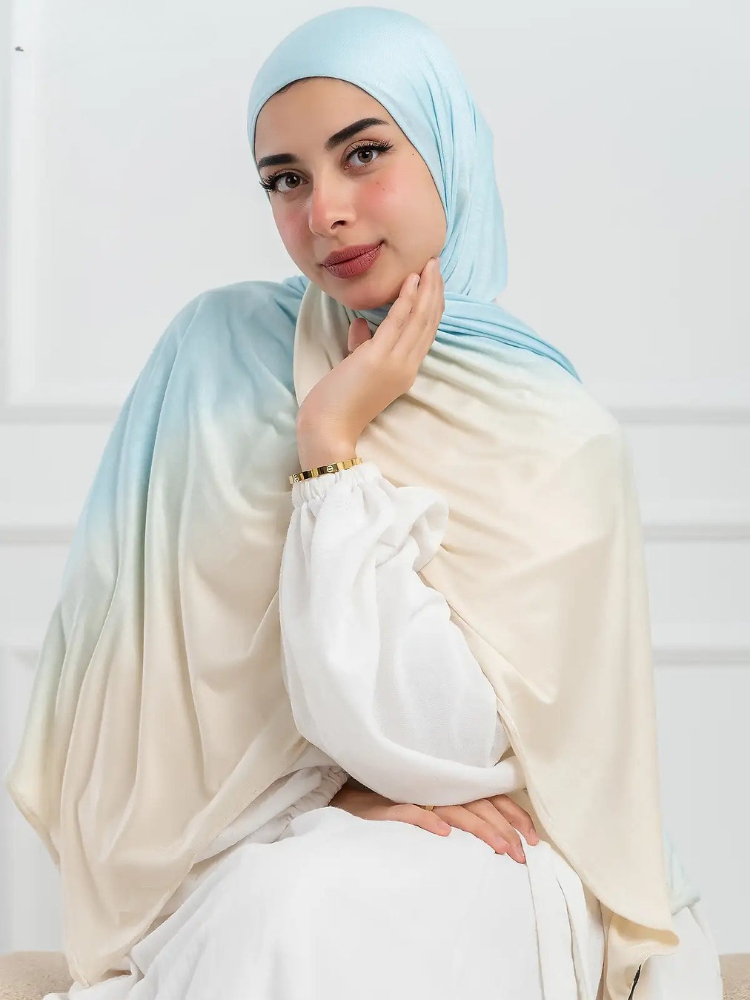 Nouveau Hijabs en Jersey dégradé Double face pour femmes, écharpe en coton pour femmes, enveloppes et châles, bandeau musulman, Turban islamique