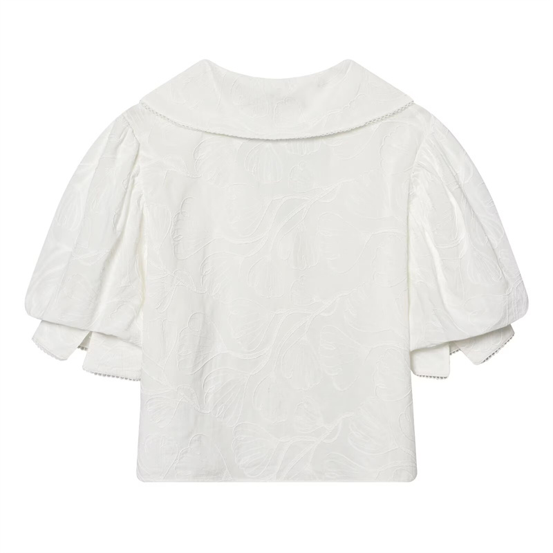 Chemise Femme Printemps 2026 Nouvelle Collection Blanche Manches Courtes Col Rabattu Simple et Élégante Style Unique et Tendance