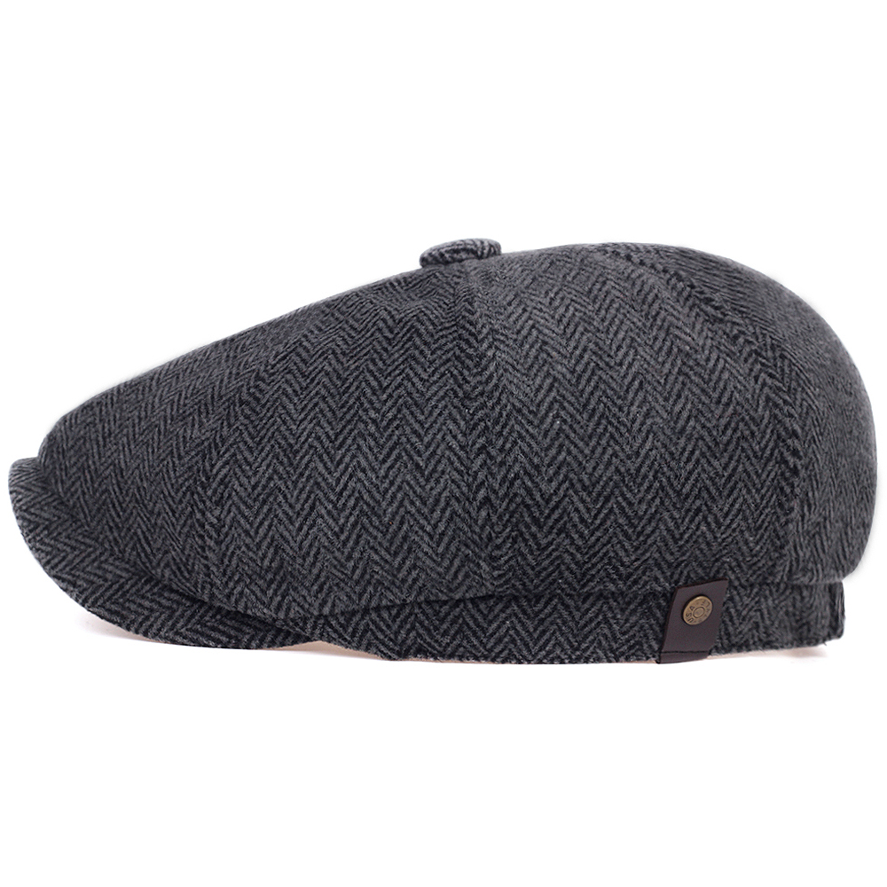 Hommes femmes laine gavroche casquettes chevrons casquettes plates café britannique Gatsby casquettes automne hiver chaud laine chapeaux Gorras
