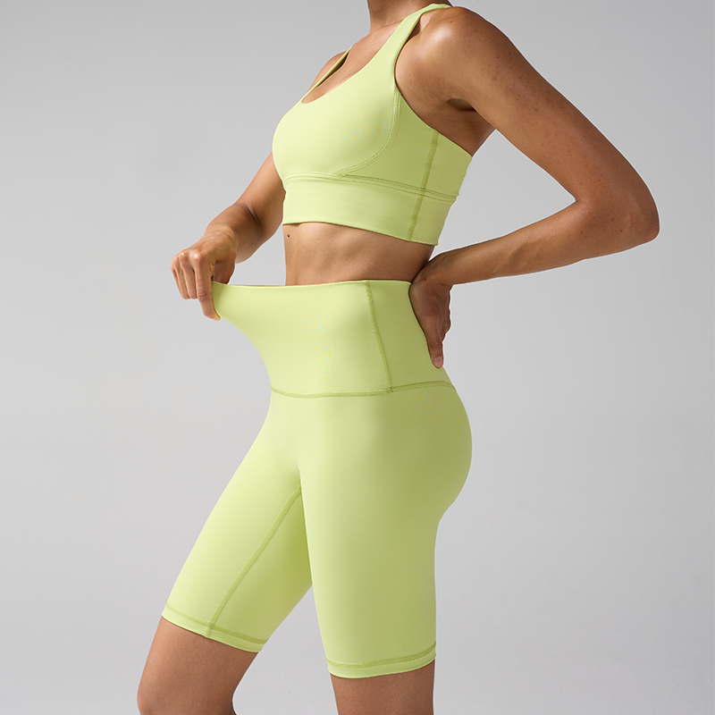 Ensemble de vêtements de sport 2 pièces pour femmes, Yoga, Gym, soutien-gorge croisé dans le dos, haut avec short taille haute, Fitness, course à pied, survêtement d'entraînement