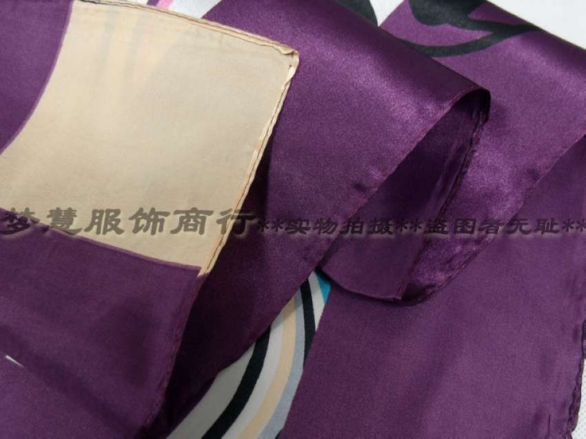 Grand foulard carré en soie imprimé pour femmes, élégant, 90x90cm, mode printemps et automne, châle en soie Polyester gris et violet, 2020