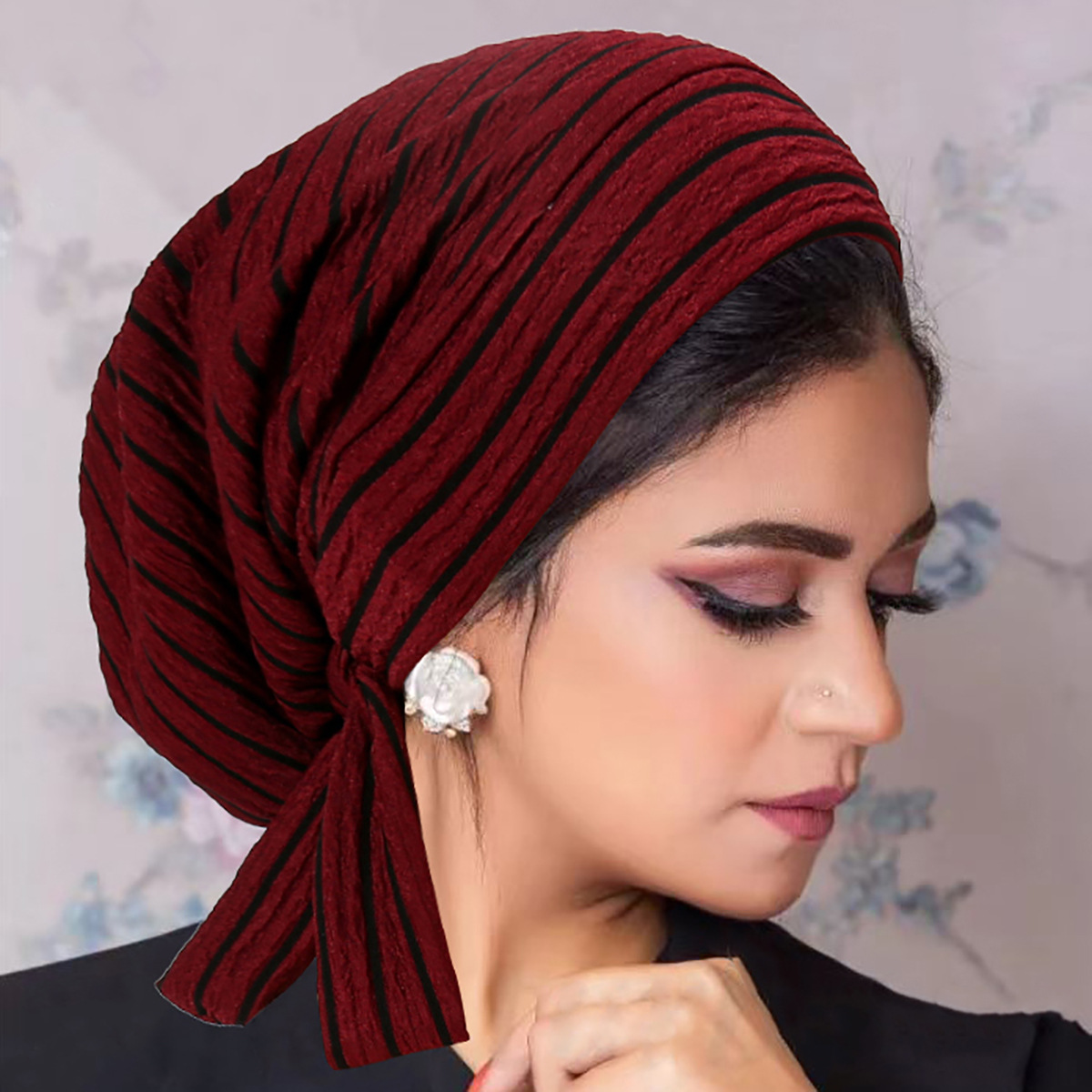 2024 nouvelle mode rayure Turban casquette femmes musulman Hijab islamique chimio casquette foulard dames tête enveloppement couverture Hijab écharpe