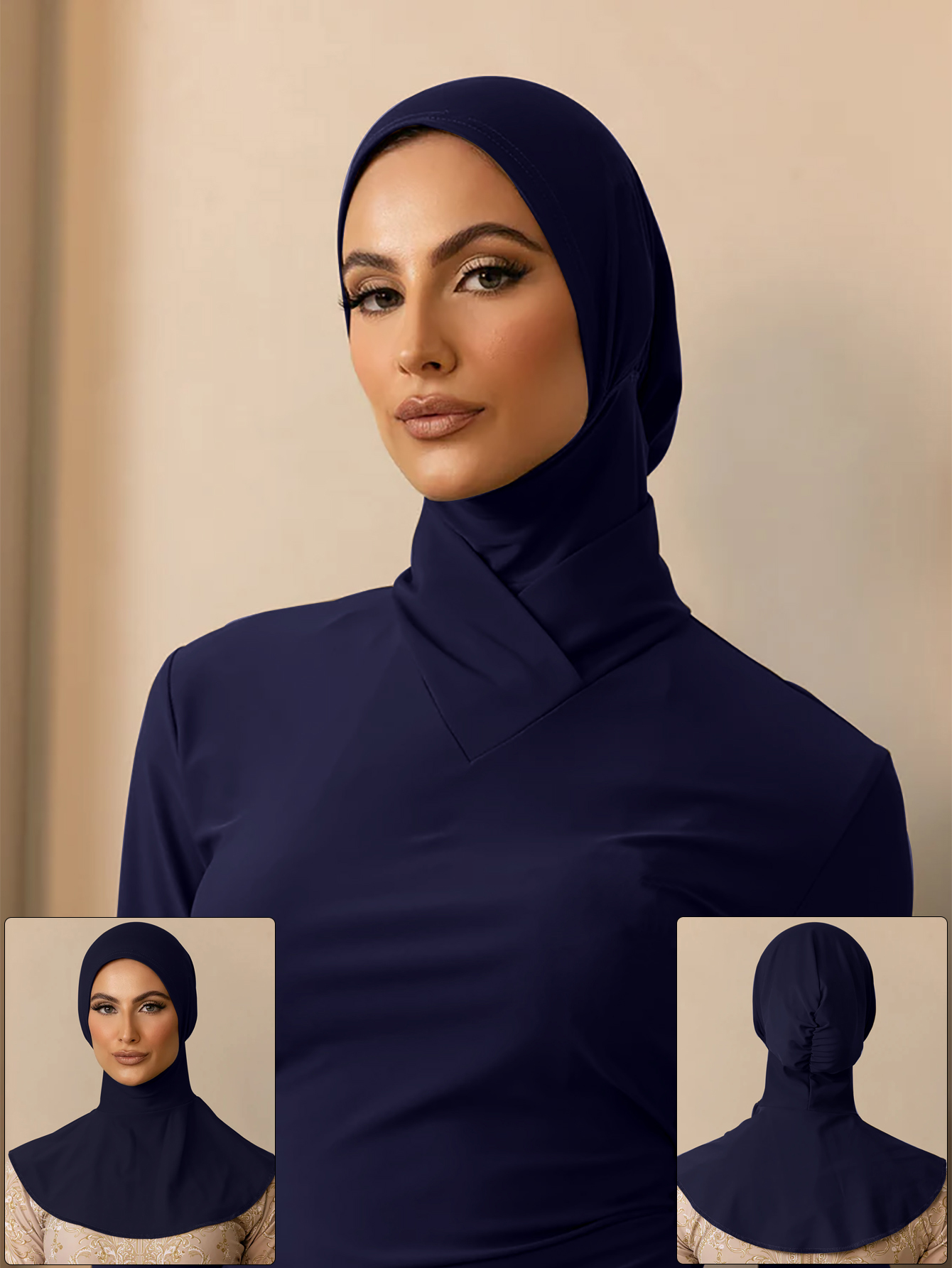 Foulard à la mode pour femmes musulmanes modernes, 1 pièce, bain d'été, Hijab, Turban instantané pour femmes, conception de cou étendue ﻿