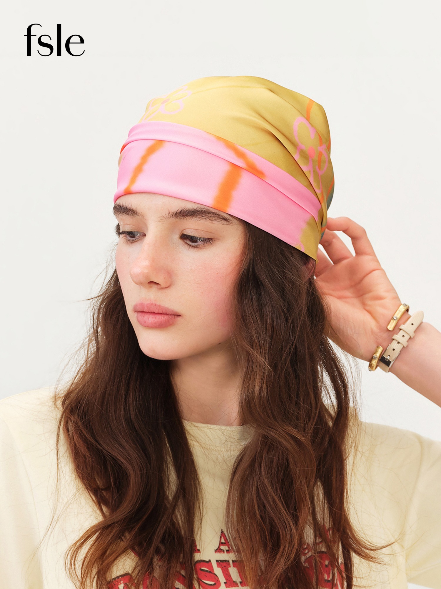 FSLE 2026 Écharpe Carrée d'Été pour Femme à Motif Cœur - Accessoire Cheveux Polyvalent et Foulard Léger pour le Style Quotidien