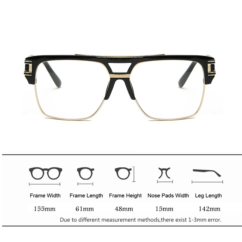Monture de lunettes carrée de marque de luxe pour hommes et femmes, verres transparents surdimensionnés, anti-lumière bleue, montures optiques, mode, nouveau