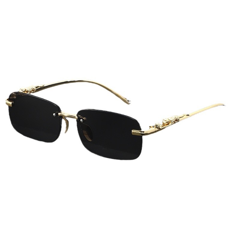 Lunettes de soleil carrées sans monture, bords taillés en diamant, lunettes de soleil tendance pour hommes et femmes, lunettes de voyage haut de gamme, petites montures