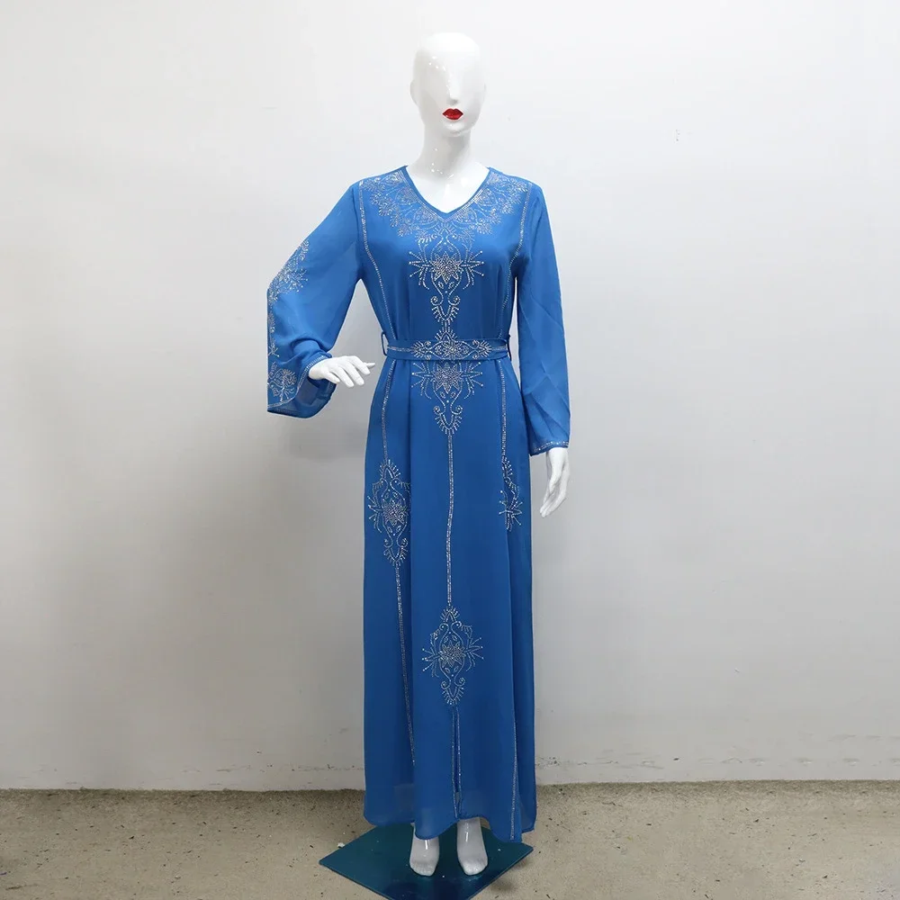 Abaya-Robe Longue Maxi Luxueuse pour Femme Musulmane, Caftan Marocain, Dubaï, Kaftan, Soirée, Eid