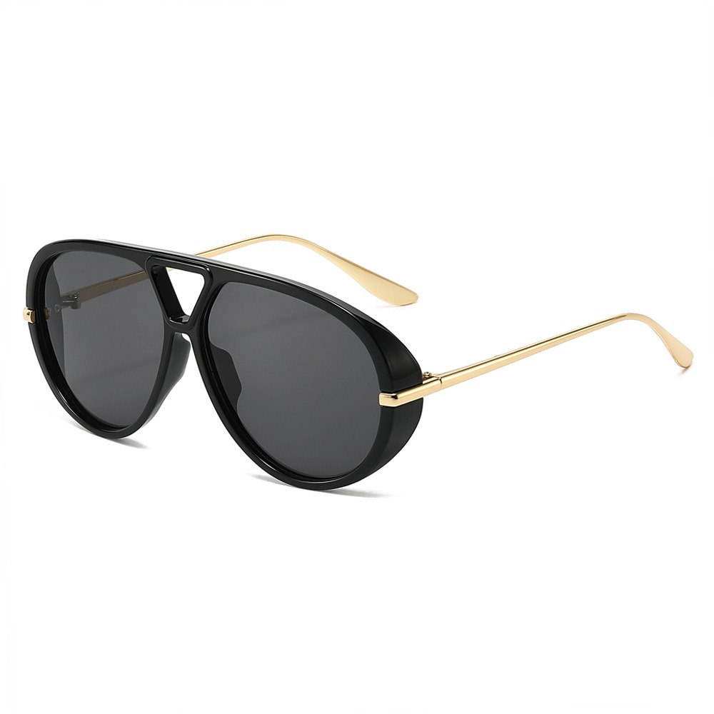 Lunettes de soleil oversize style pilote 2025 – Nouveauté vintage à double pont pour femme – Design de marque de luxe tendance – Idéales pour l'extérieur
