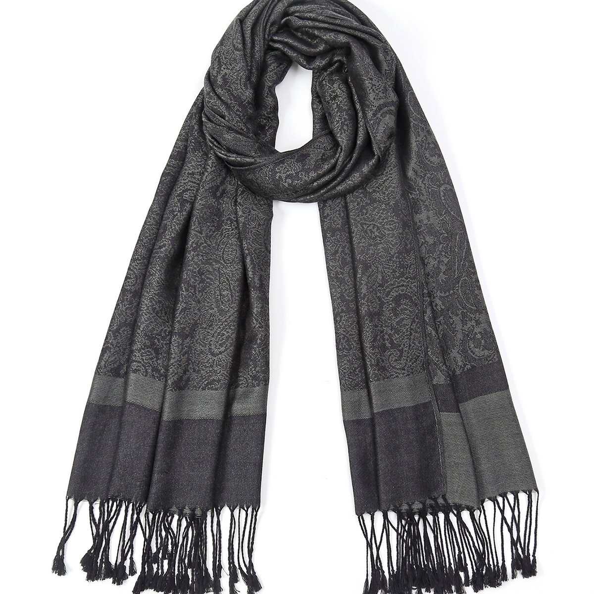 Châle en jacquard cajou à motif cachemire vintage, écharpe à pampilles, style ethnique, pashmina décontracté, à la mode, doux et chaud