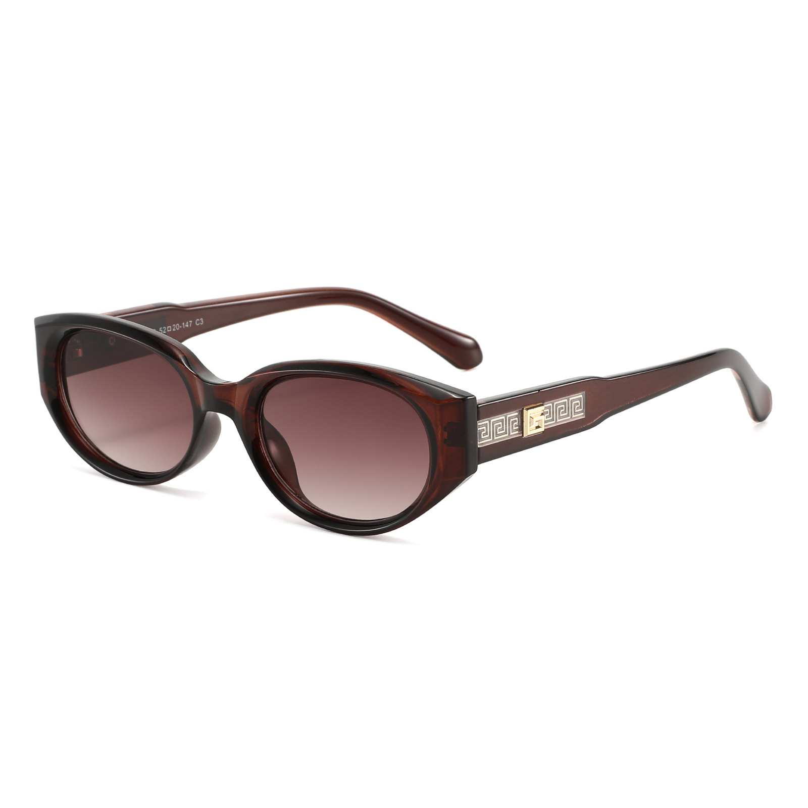 Lunettes de soleil de luxe de la marque G pour femmes et hommes, lunettes de soleil ovales mignonnes de créateur, lunettes de soleil classiques dorées unisexes