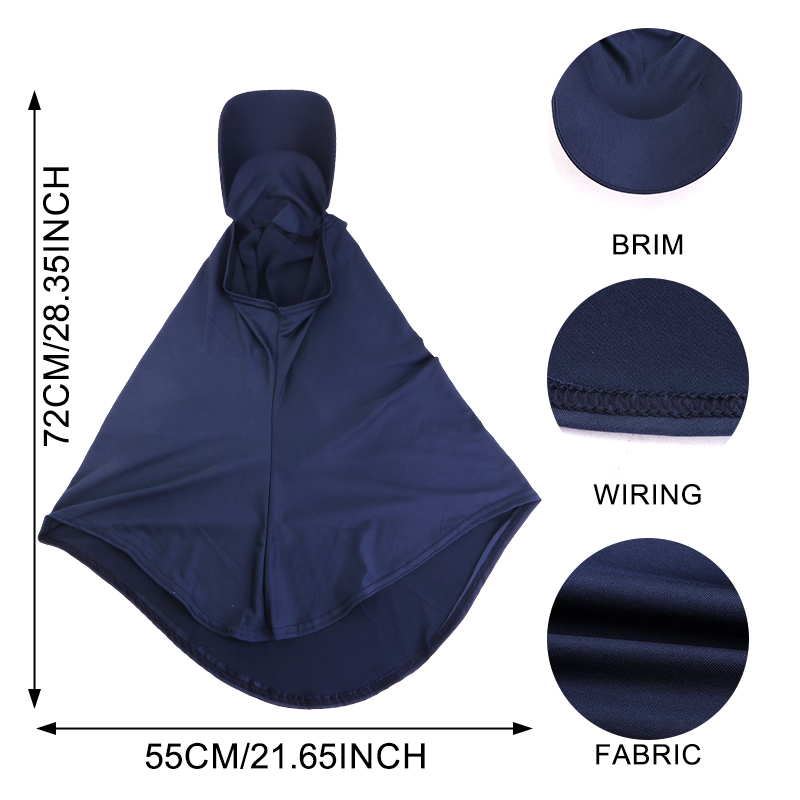 Nouveau Hijab Musulman Uni, Foulard Islamique Extensible, Turban avec Visière, Châle Couvrant Entièrement, Bonnet, Voile de Prière Ramadan, Sous-Hijab