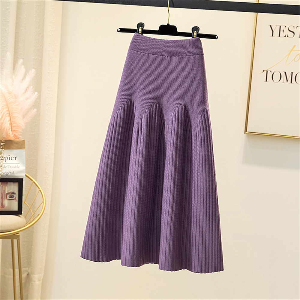 Jupe trapèze plissée mi-longue noire pour femme, vintage, mince, décontracté, solide, document, vêtements, automne, hiver, 2024