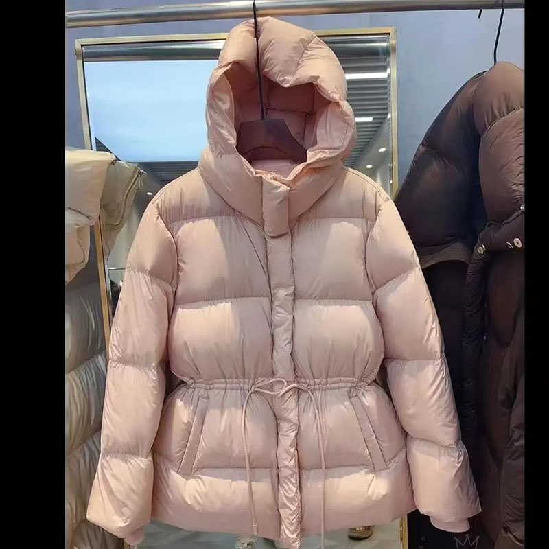 Veste rembourrée en coton pour femme, manteau en duvet, Parkas à capuche, cordon de serrage, taille épaisse et chaude, à la mode, automne hiver