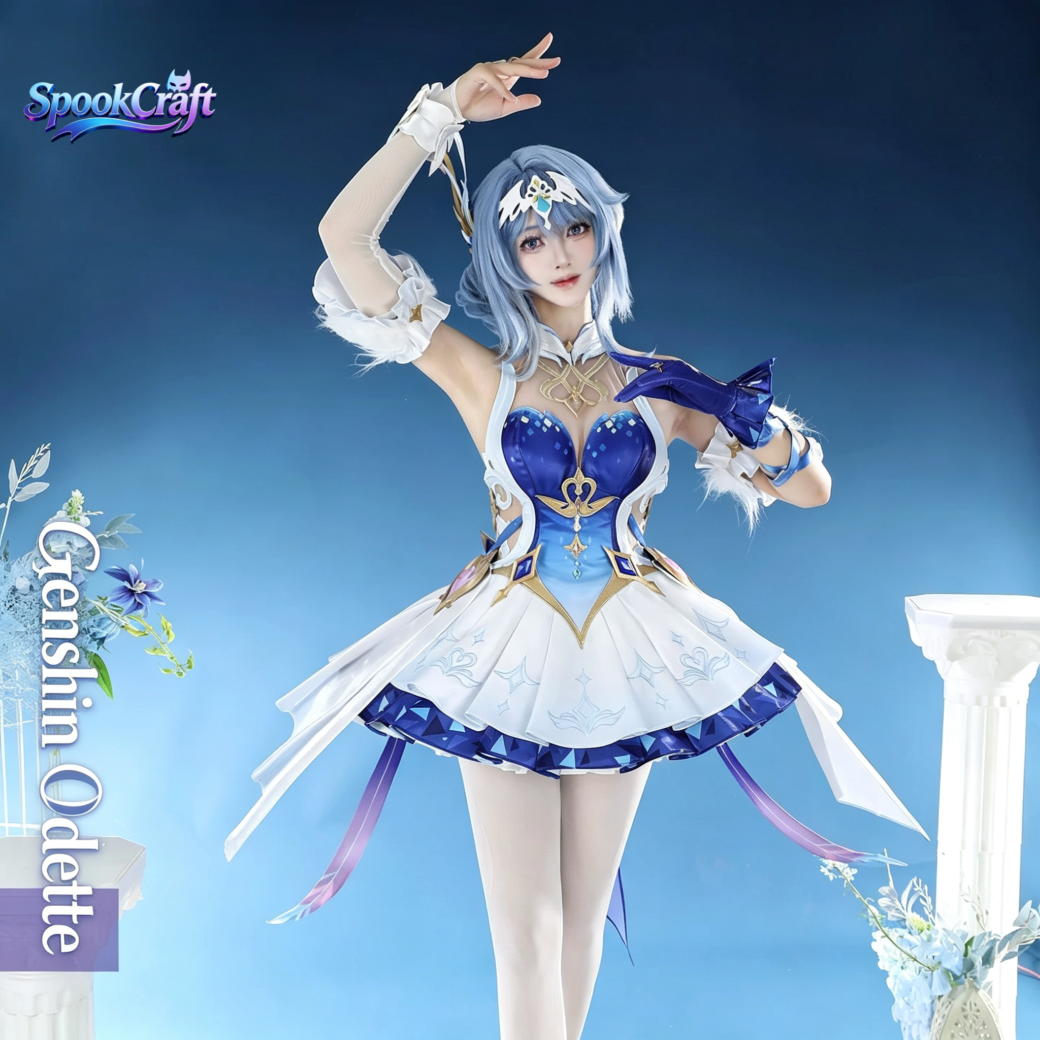 Nouvelle arrivée Genshin Impact Snezhnaya Odette Cos Tenue d'hiver pour femmes Halloween Carnaval Comic Con Paiement anticipé