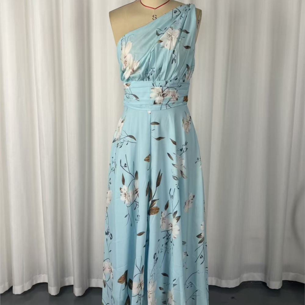 Nouvelles Robes 2026 pour Femme – Élégante Robe de Soirée Asymétrique à Imprimé Floral, Sans Manches, Confortable et Style Simple