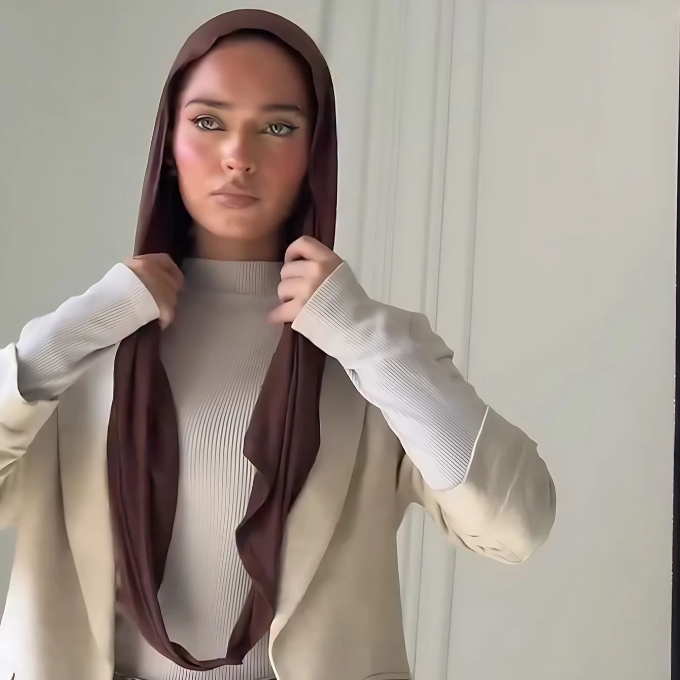 Bonnet Hijab intérieur en Jersey de coton Modal, Hijab instantané pour femmes musulmanes, couleur unie, prêt à porter, Turban, sous-écharpe, couvre-chef