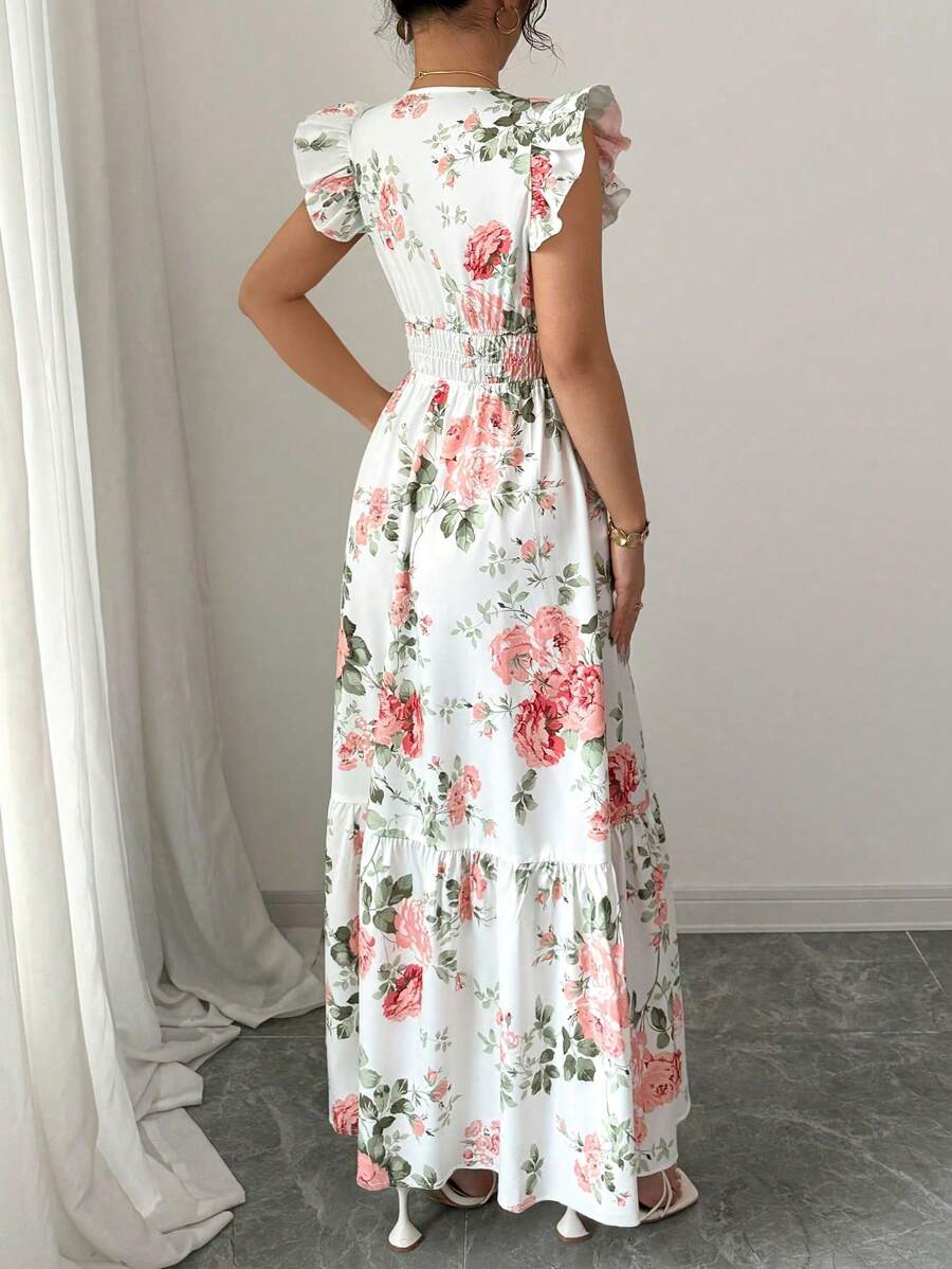 Robe à imprimé floral romantique pour femmes, mode minimaliste, élégante et décontractée, adaptée à l'été, jupe pour femmes