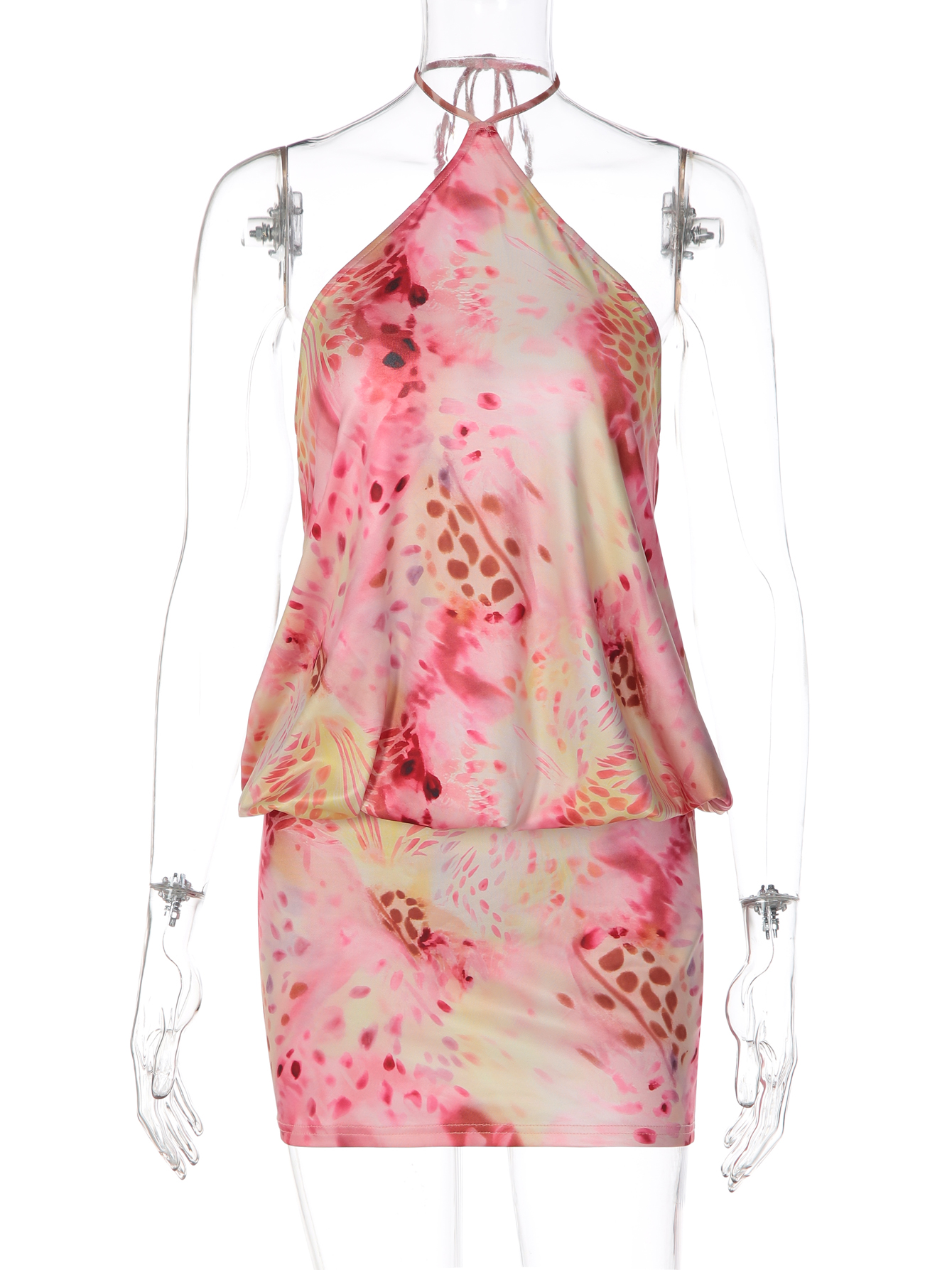 Dulzura – Mini robe sexy dos nu en dentelle imprimée pour femmes, tenue élégante et ajustée, à la mode, pour fête, club, vacances, vêtements d'été